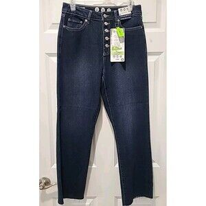 REWASH Super High Rise Button Fly Mom Stovepipe Dark DENIM JEANS 5/27 6